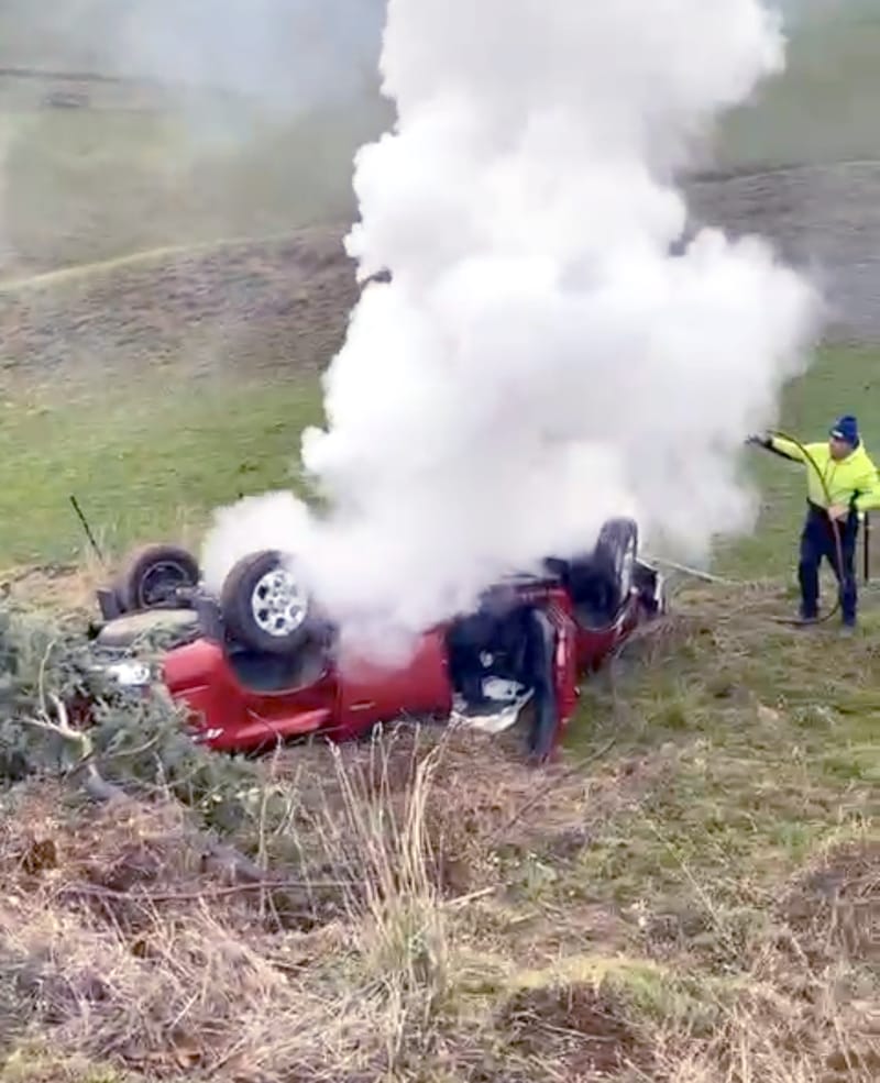 Driver injured in rollover post image